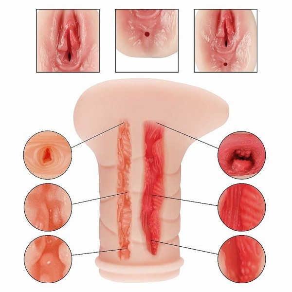 Masturbador Formato de Vagina e Ânus Realistico