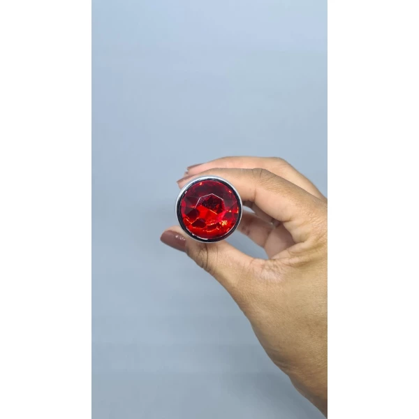 Plug cônico com cristal - Vermelho
