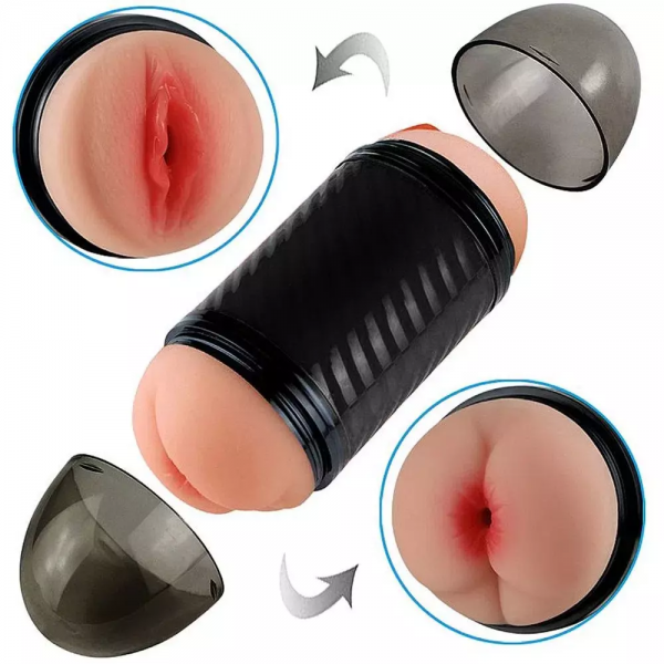 Masturbador Vagina e Ânus com Ventosa