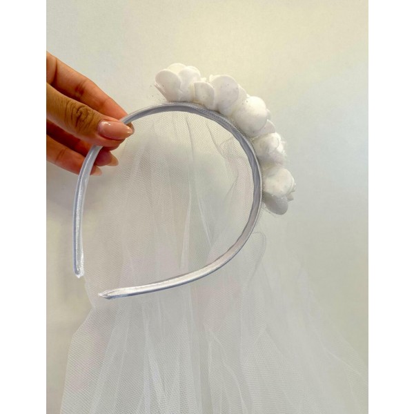 Tiara véu de noiva com flores