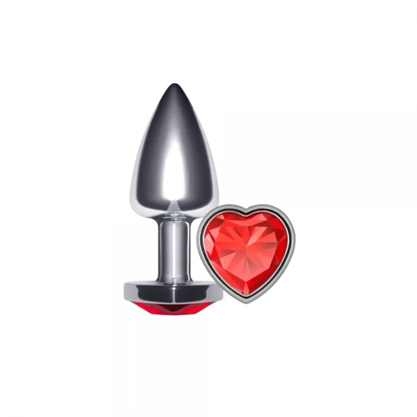 Plug Anal Silver - Coração Vermelho