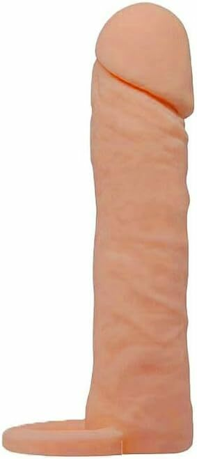 Capa Peniana 16cm x 4cm Extensora Cyberskin com Anel para Escroto