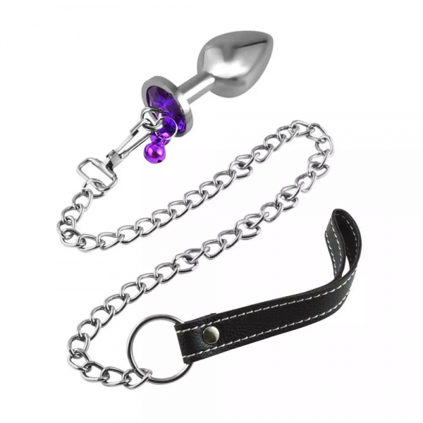 Plug Anal De Aço Com Sino E Corrente 7x2,7 Cm