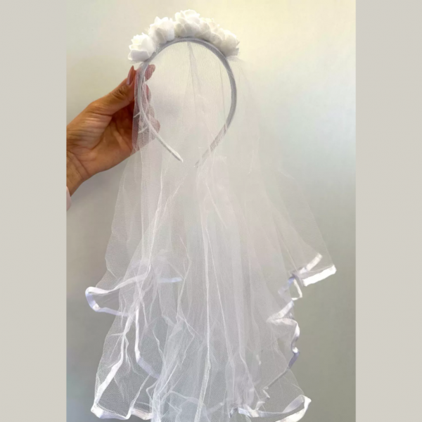 Tiara véu de noiva com flores