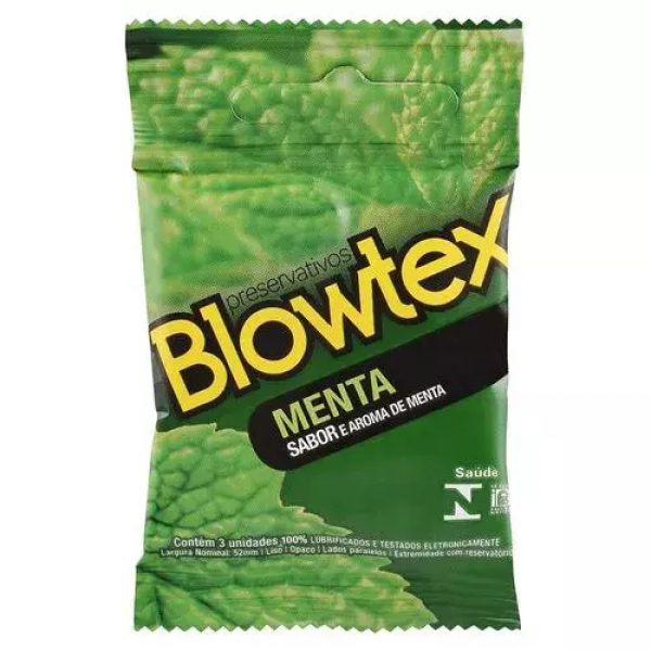 Preservativos Sabor e Aroma Menta 3 Unidades Blowtex
