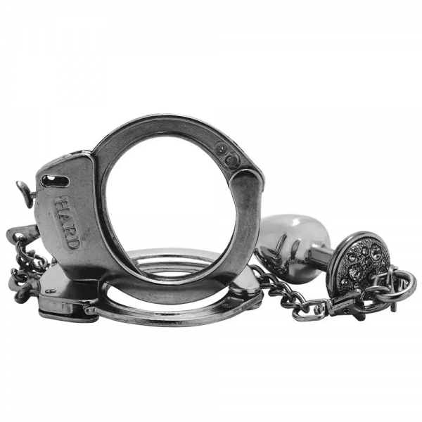 kit Algemas com Plug Anal M Cravejado com Strass Hard