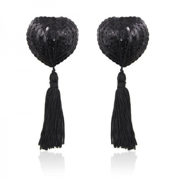 Nipple Coração com Paetê COR:Preto