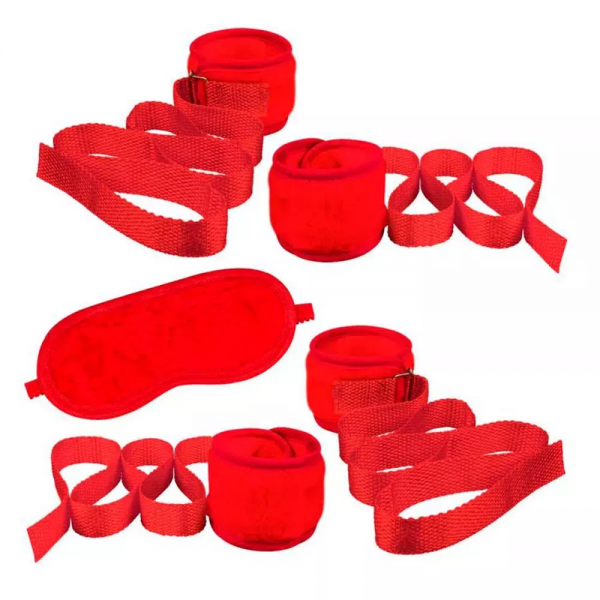 Kit Bondage Pelúcia Vermelho