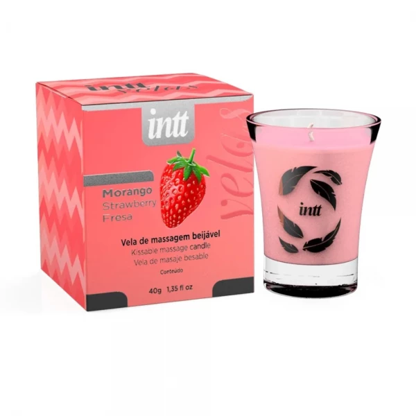 Vela de Massagem Beijável – 40g  Morango