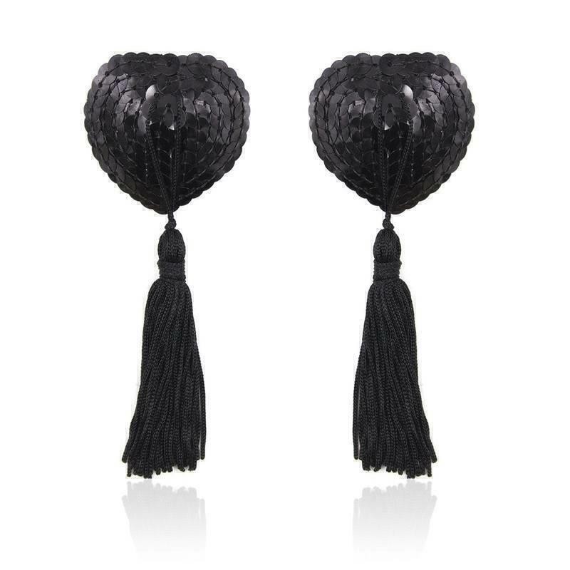 Nipple Coração com Paetê COR:Preto