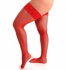 Meia arrastão Vermelha Rendada 7/8 - Perutextil